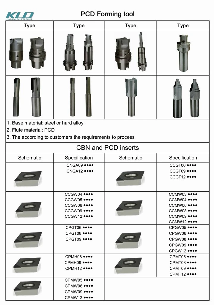 PCD & CBN Diamond Milling Cutting Insert CNC Milling Lathe Machine Cutter Tools